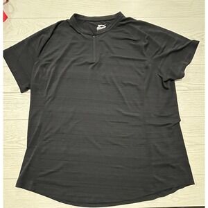 Slazenger Golf Men's Short Sleeve Zip Collar Polo Shirt XL Black 90% Poly